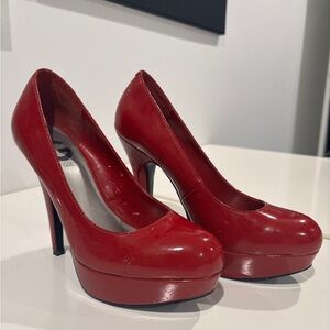 Guess Cherry Red Platform Pumps